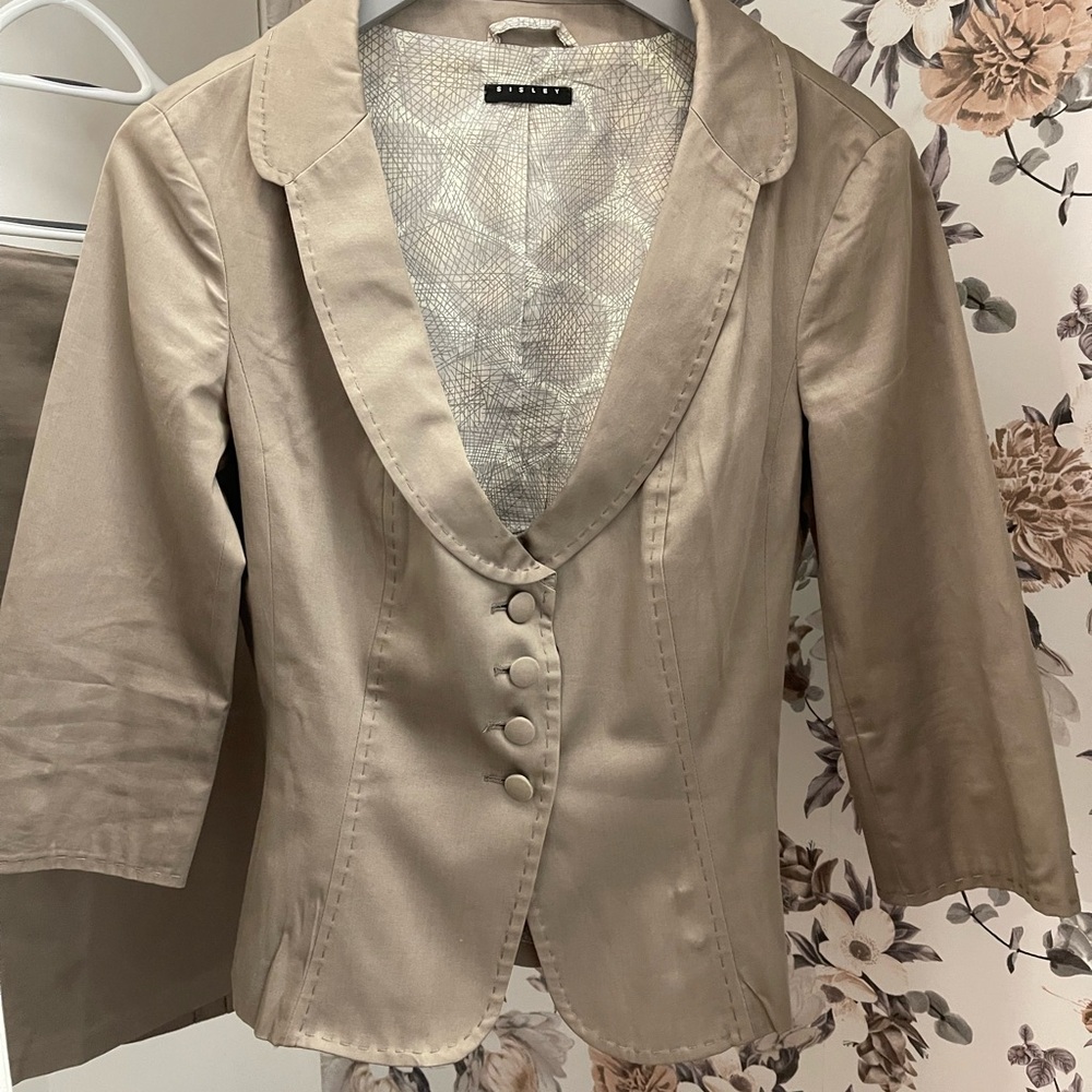 Beige Women's Jacket and Skirt coordinated set by Sisley